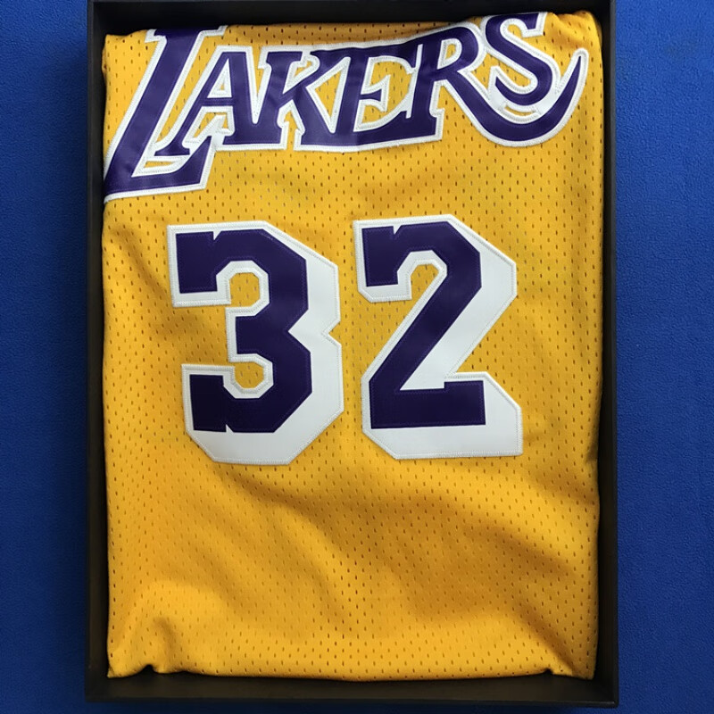 京识湖人队32号魔术师约翰逊球衣复古运动篮球服男女球迷球服定制