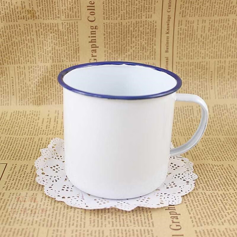德梵蒂德国进口品质茶盅搪瓷缸搪瓷杯铁杯怀旧经典白色缸搪瓷口杯搪瓷杯子解放杯 6cm 纯白 无盖口杯