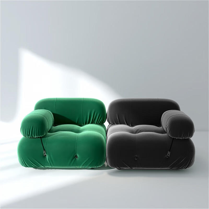 空梦轻奢布艺创意沙发客厅ins风网红中古模块化自由组合单人懒人椅 左