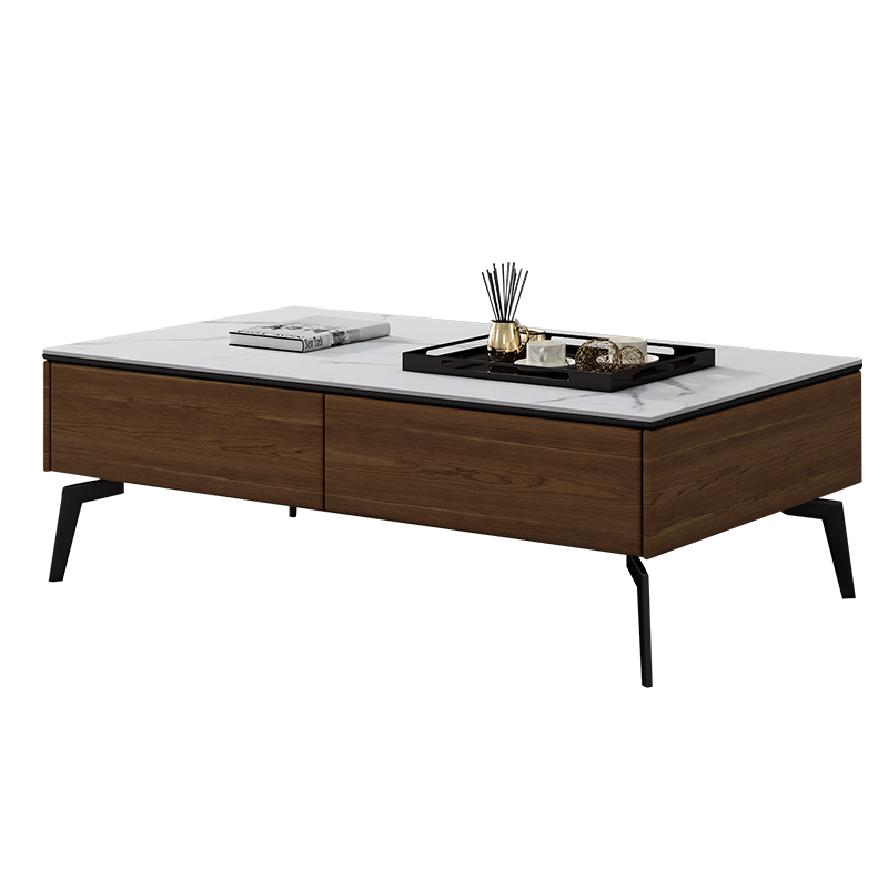 【现货闪发】A家家居 意式轻奢茶几电视柜极简北欧岩板石组合意式茶几组合中小户型 原木色 茶几