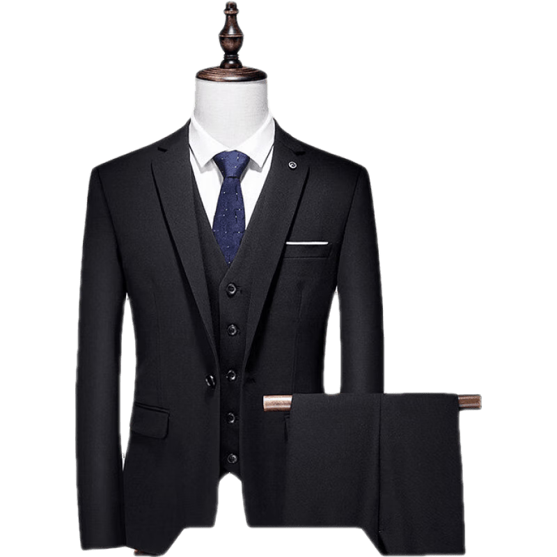 男士西服套装商务正装三件套职业小西装伴郎服新郎结婚礼服新品针织
