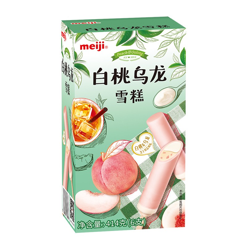 明治（meiji）白桃乌龙雪糕 69g*6支 彩盒 冰淇淋