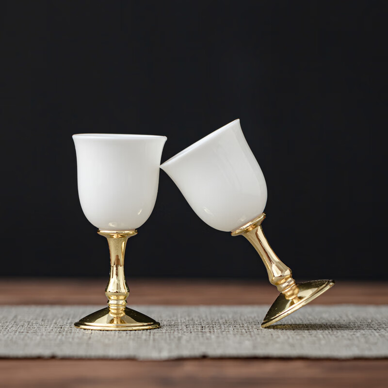 鹏柏福瑞中式白瓷酒杯 陶瓷小酒杯一口杯烈酒杯家用酒盅喝酒杯分酒器