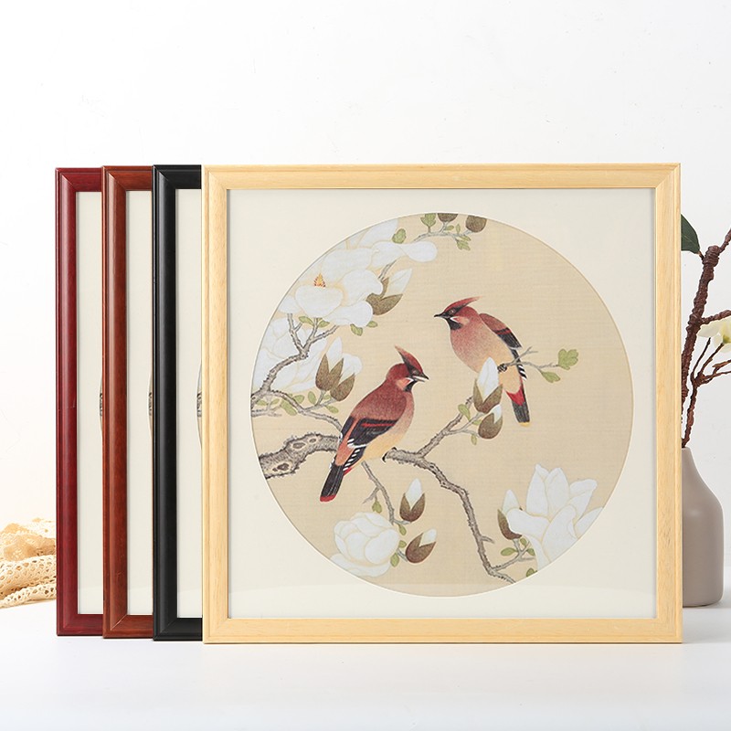 裱框十字绣书法字画边框外框木条自己组装书画卡纸装裱挂墙木质相框