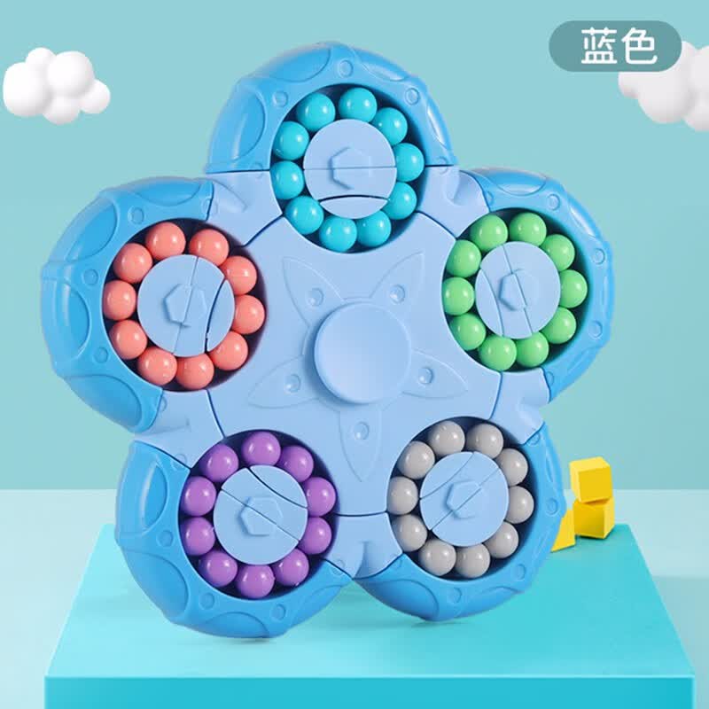 儿童新年生日礼物魔方指尖玩具旋转滚珠早教启智小魔豆解压陀螺男女孩动手动脑双面滚珠魔盘锻炼宝宝思维 十面旋转魔方 蓝色怎么看?