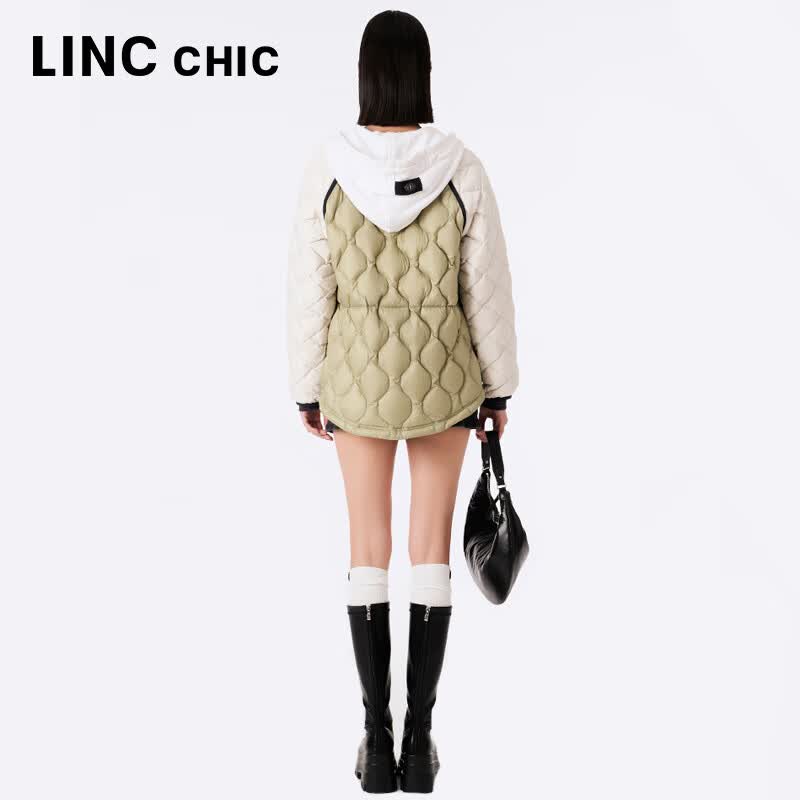 金羽杰秋季新款轻薄羽绒服女短款连帽直筒休闲反季羽绒衫女士Y23802179 秋叶绿 XS 适合120斤以下