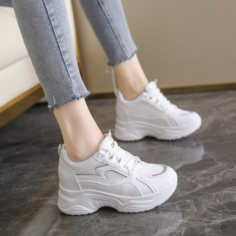 花九卿小码老爹鞋女323334码运动鞋波鞋小个子厚底内增高妈妈休闲白鞋