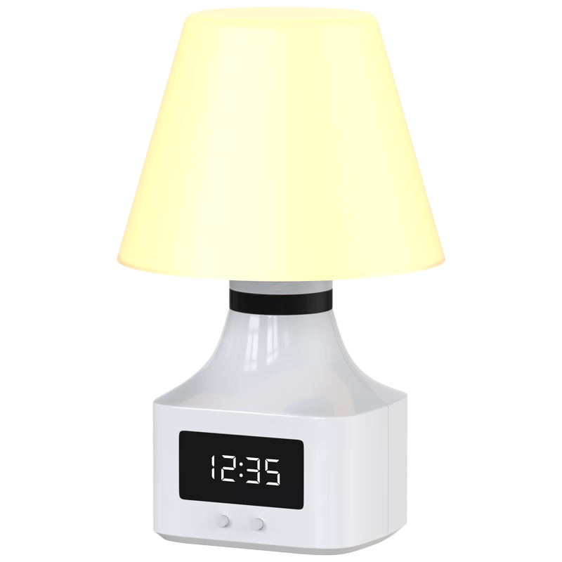 愛耐特小夜燈嬰兒喂奶燈語音聲控智能遙控起夜睡眠燈充電臺(tái)式臥室床頭燈 語音控制+遙控-3w（時(shí)鐘款）