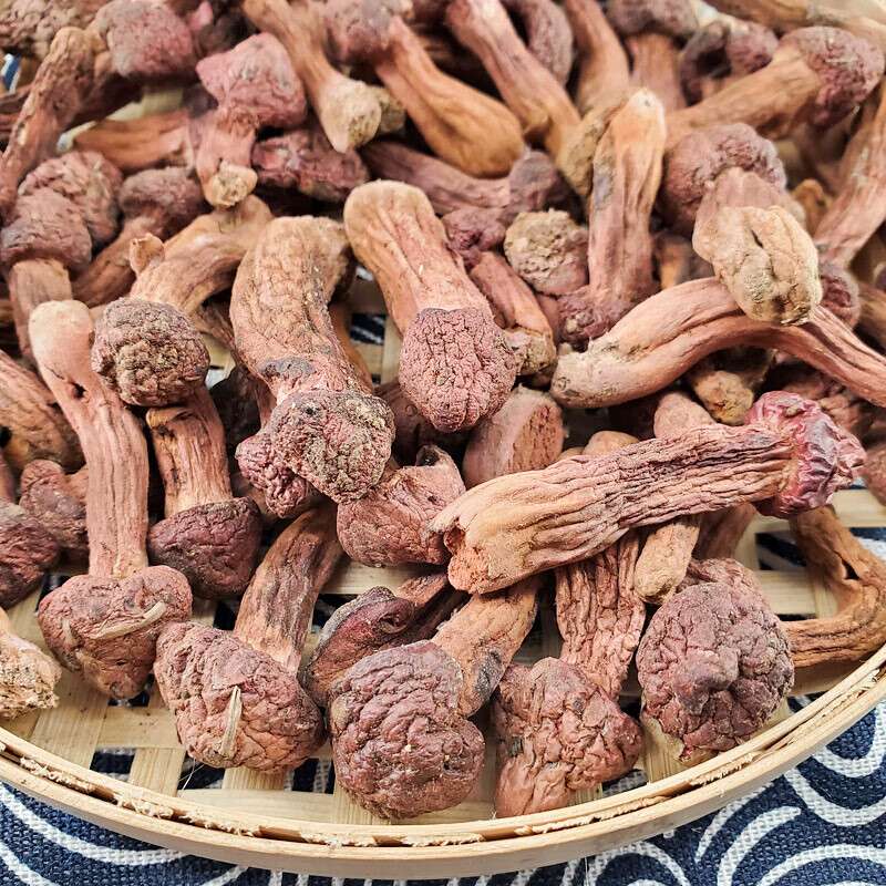 虎钢馋红蘑丁东北特产辽宁朝阳自然晾晒香菇干货红蘑菇