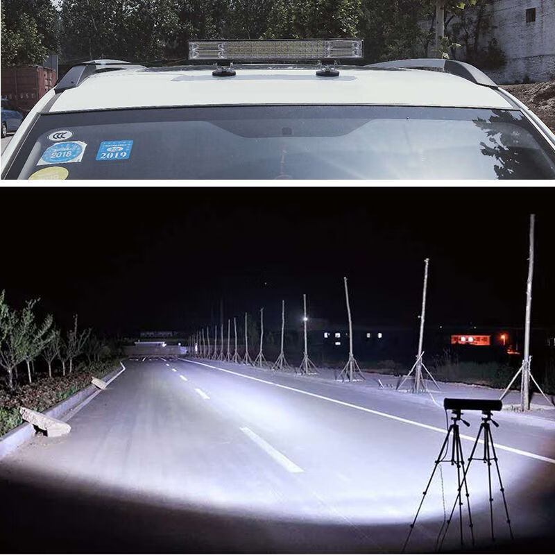 FANCYCHIC长条灯led汽车射灯12v24v大灯货车射灯杠灯中网爆闪灯收割强光 188瓦30厘米白光 灯+螺丝支架（无点烟器线组可接电瓶用）