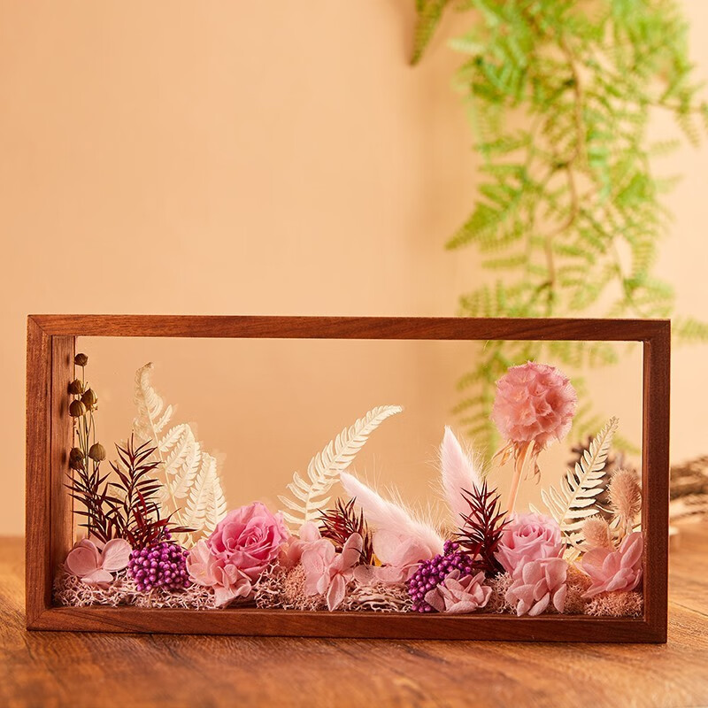 JoyFlower永生花玫瑰相框礼盒3.8三八妇女神节生日礼物送女生朋友妈妈员工