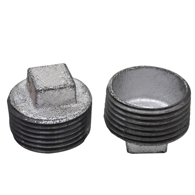 镀锌玛钢管件 外丝堵头 丝堵 闷头 铁堵头 管堵1寸