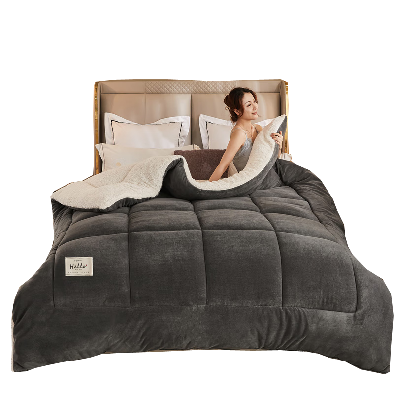 南極人（Nanjiren） 牛奶絨被子冬被冬季宿舍單人被子1.5x2米冬被6-8斤毛毯冬天加厚 時尚格調(diào)【加絨加厚 3秒速暖】 150x200cm冬被【約5斤】