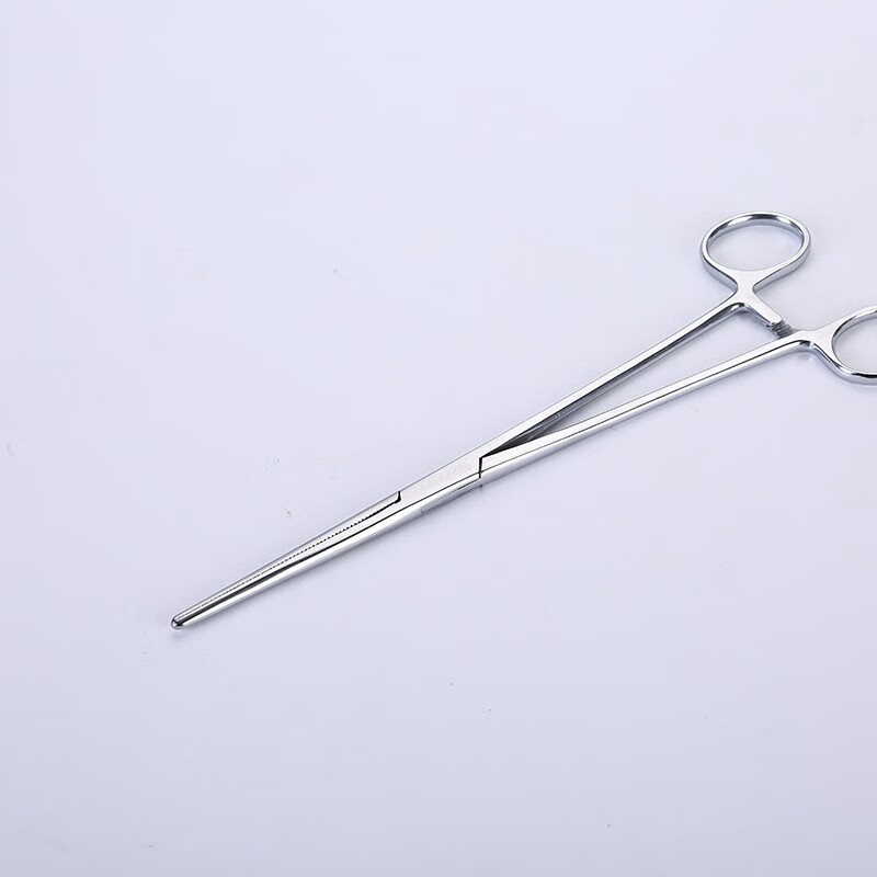 双鹿医用止血钳 直头 弯头 不锈钢血管钳手术钳 直止弯止手术剪刀 16