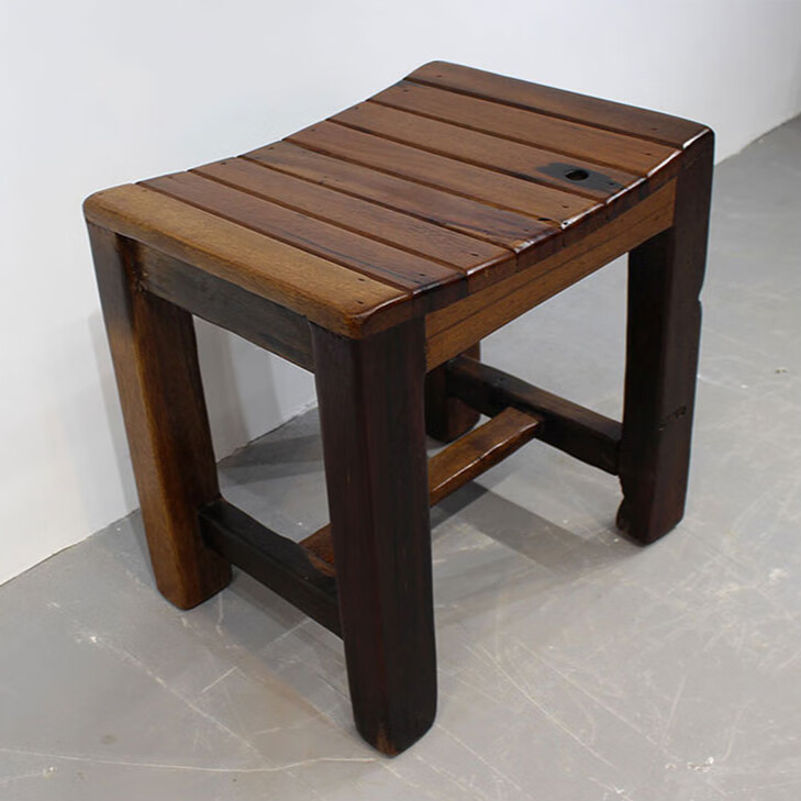 衔口老船木方凳实木加厚凳子茶凳客厅家用餐凳小板凳换鞋凳 b款方凳