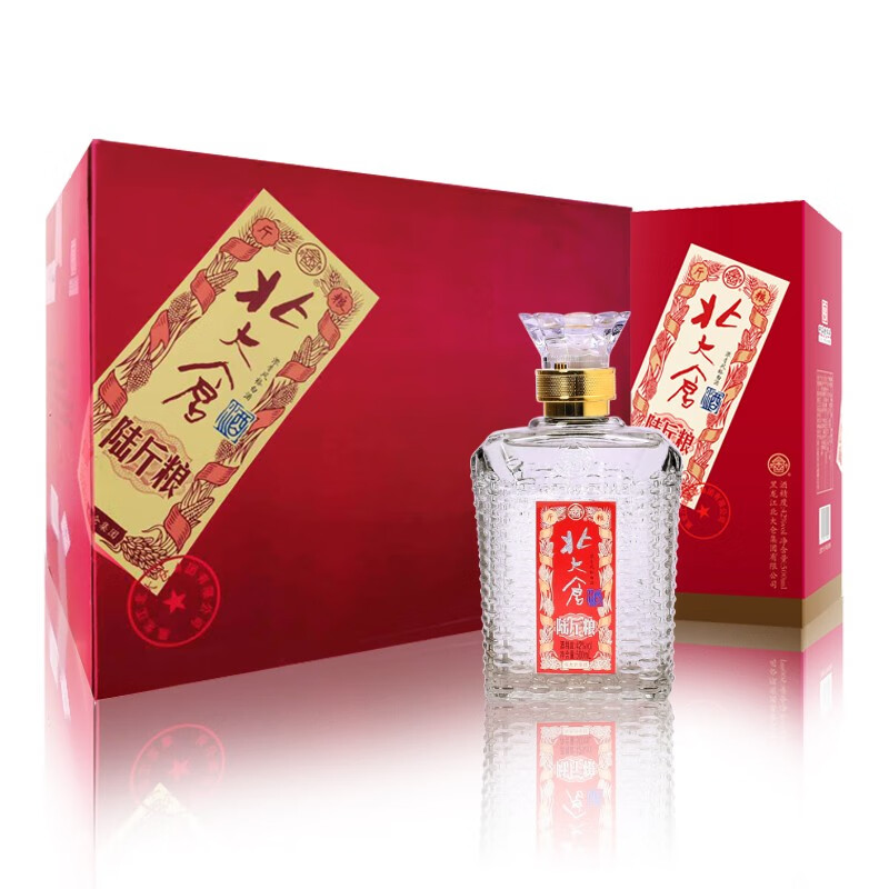 北大仓陆斤粮42度500ml*6瓶整箱装浓香白酒婚宴送礼粮食酒纯粮酿造 1*