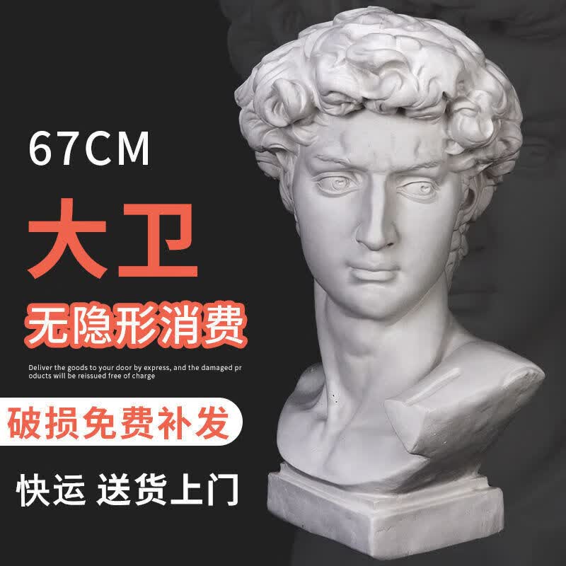 芝恬大卫石膏头像小卫海盗伏尔泰马赛维纳斯琴女几何体思考石膏头像