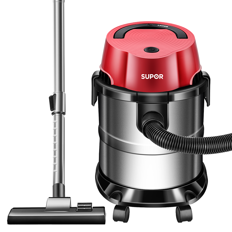 苏泊尔 (supor )桶式吸尘器 家用大吸力多功能一键自动收线不锈钢商用