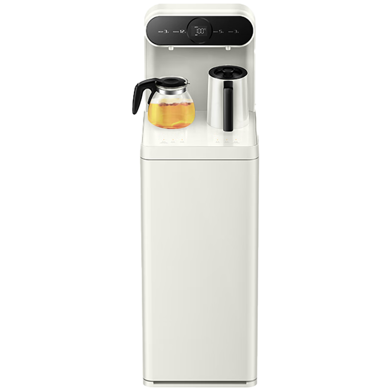 PLUS会员：Midea 美的 茶吧机 下置式 钢化玻璃款 冰川白 YCR-2335