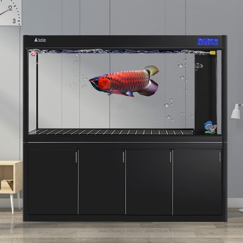 森森(sunsun)鱼缸超白玻璃大型底滤水族箱生态缸办公室客厅家用隔断龙