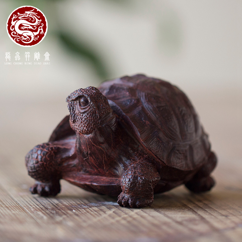 【孤品】檀香紫檀印度小叶紫檀紫檀木乌龟雕刻摆件 文玩手把件手工清
