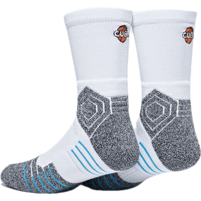 【2022年cuba】准者篮球袜男高帮运动训练跑步健身毛巾袜精英袜 白灰