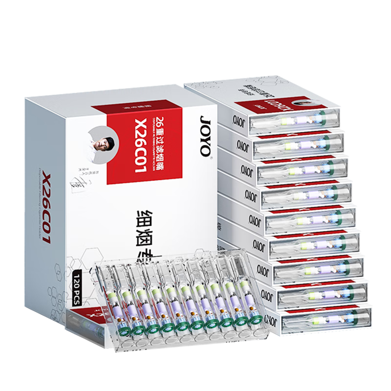 诤友 （JOYO）一次性烟嘴过滤器26重过滤细烟专用抛弃型咬嘴 120支