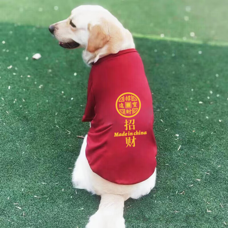 拉布拉多萨摩耶防掉毛薄款宠物衣服 红色 3xl胸围64/体重(25-35斤)