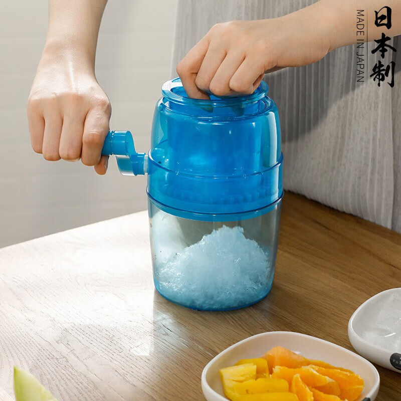 家の物语（KATEI STORY） 日本进口厨房手摇刨冰机家用制冰小型迷你手动碎冰机雪花绵绵冰 手动碎冰器 蓝色款