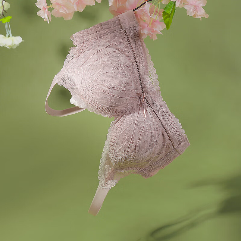 茹萱乐桑蚕丝真丝内衣女无钢圈文胸蕾丝性感薄款收副乳透气胸罩夏季