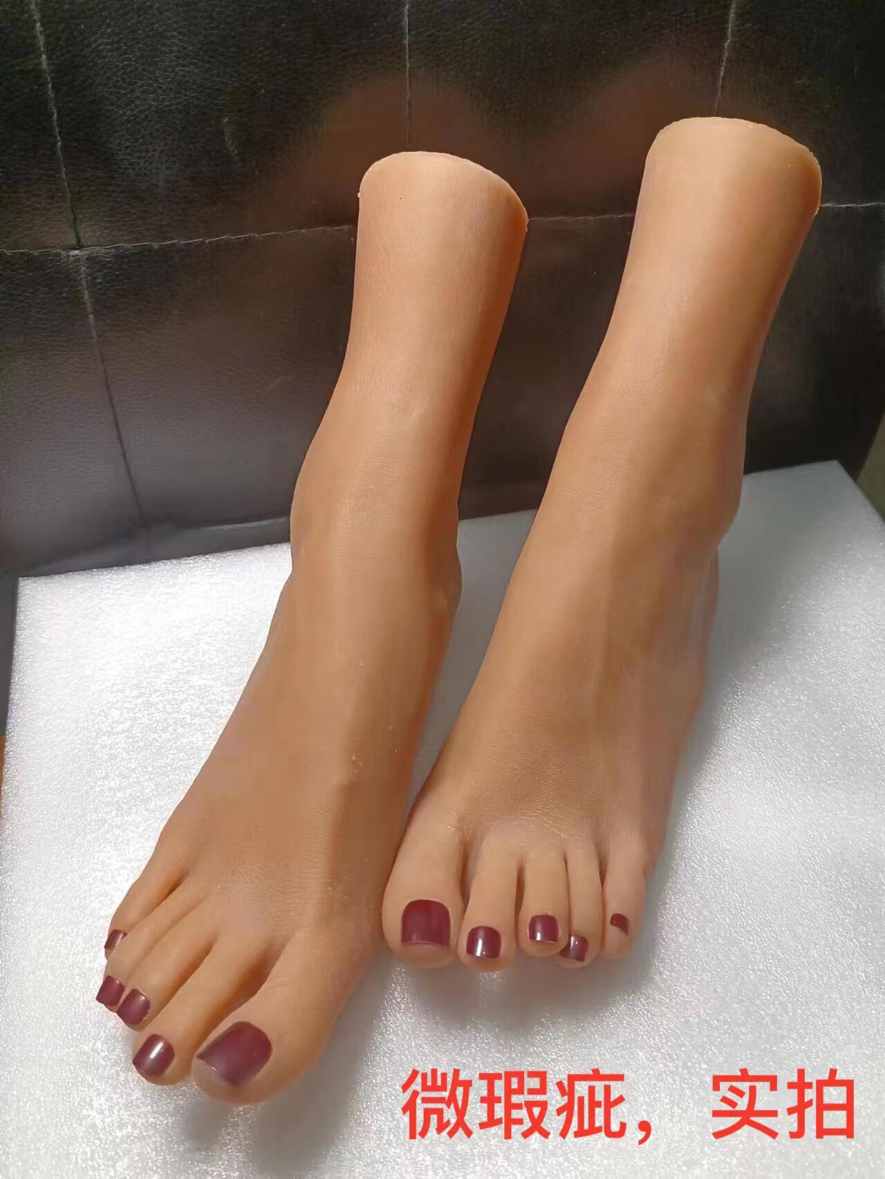 仿真足模脚模鞋模拍鞋神器模特展示美甲瑕疵款 瑕疵脚模全胶随机一只