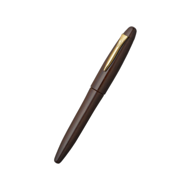 日本白金(PLATINUM)PIZ-50000T出云铁刀木 木质笔杆18K大型双色金尖送礼礼品套装礼盒 亮光 F尖（细字）