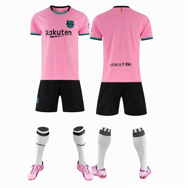 蒂淑兰巴萨粉色球衣20/21巴塞罗那第二客场足球服套装10号梅西 第二