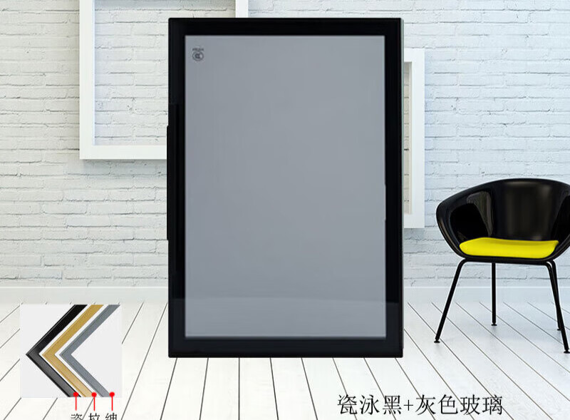 出写 定制极简玻璃柜门轻奢窄边平开门衣柜书柜酒柜门铝合金钢化玻璃