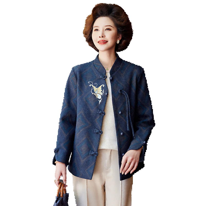 俞兆林中老年女裝毛呢大衣奶奶裝秋冬毛呢外套老年人衣服 Y243U2004