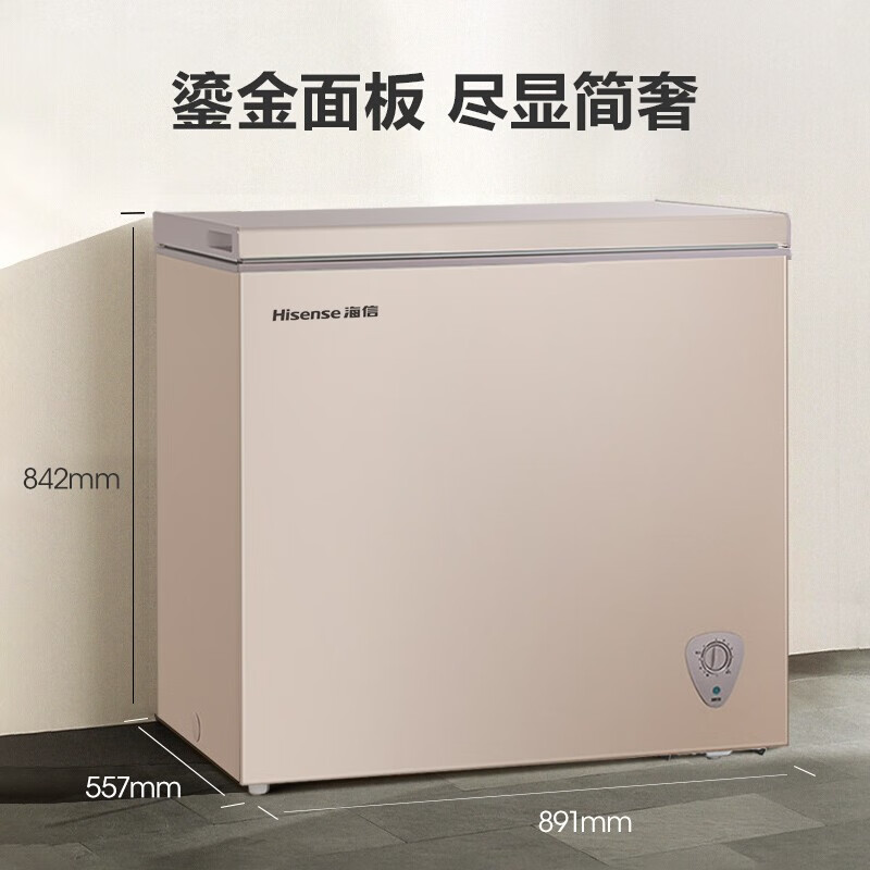 海信 (Hisense) 203升 一级能效家用冰柜 冷藏冷冻转换冷柜 节能省电单门冰箱金色BD/BC-203NUD