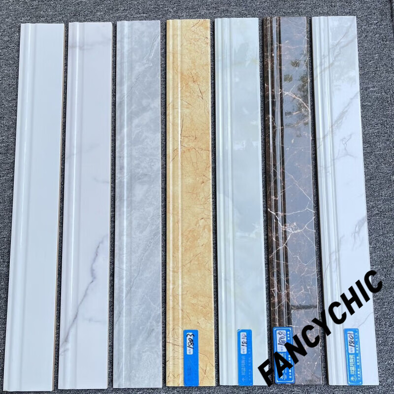 fancychic客厅全瓷踢脚线瓷砖地脚线墙角边线波打线地砖黑金花轻奢走