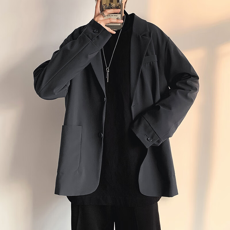 ujxw 英伦雅痞男装套装秋冬英伦风小西装男中性风潮流雅痞帅气便西