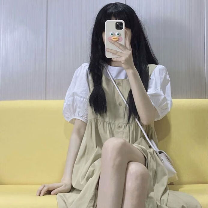 c夏天法式少女背带裙连衣裙盐系小个子薄款休闲女夏季设计感小众温