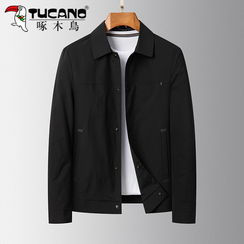 2024春秋男士休闲翻领潮流夹克衫夹克外套男翻领短款宽松薄款夹衫