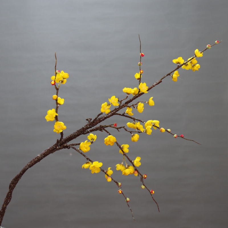 新中式禅意仿真梅花干枝腊梅假花家居装饰客厅落地婚庆干花束装饰花卉