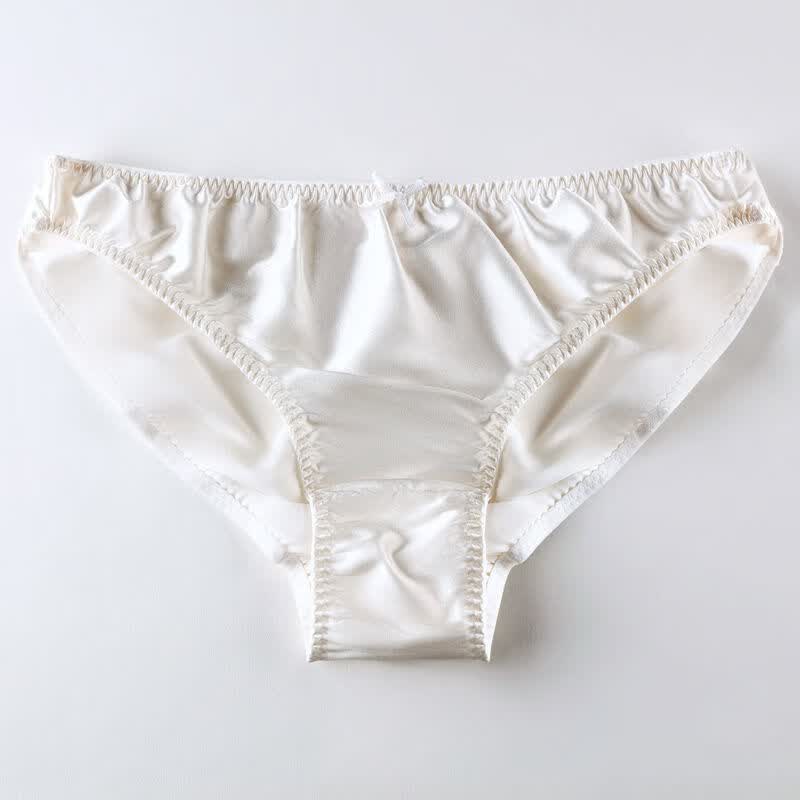 乔女【商场同款】桑蚕丝内裤真丝薄款中腰光滑三角裤女 情侣可穿 白色