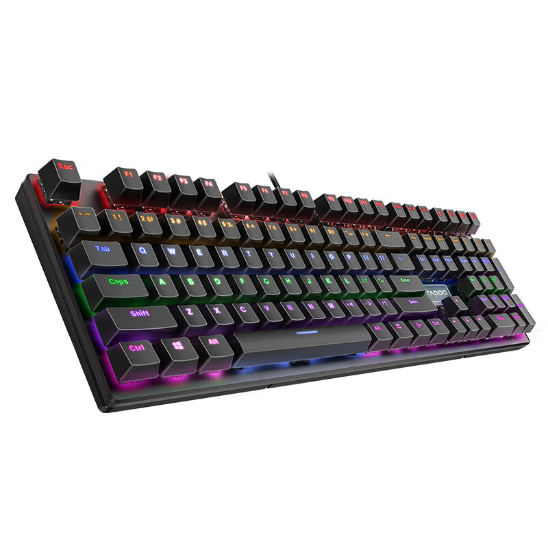 雷柏（Rapoo） V700S合金版 混光机械键盘 游戏键盘 吃鸡键盘 背光键盘 电脑键盘 笔记本键盘 黑色 黑轴