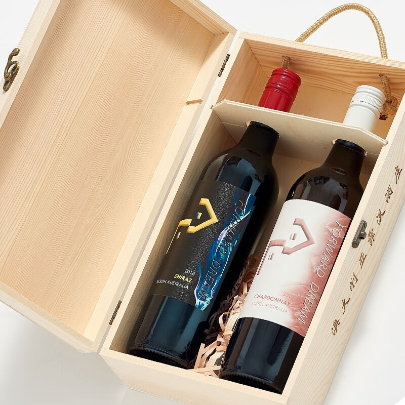 【品牌荣誉银奖】霏沃澳大利亚原瓶进口红酒750ml原装干红葡萄酒礼盒装 特酿+霞多丽2支礼盒装
