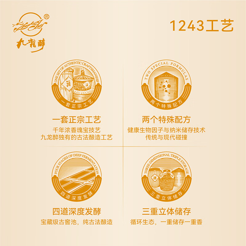 九龍醉（jiulongzui）金九龙 纯粮酿造 浓香馥郁口感绵柔36度整箱装口粮白酒中秋送礼 36度 500mL 4瓶