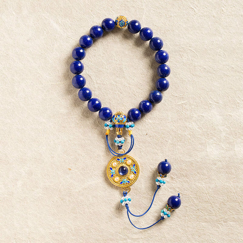 青金石手持36颗念珠 故宫压襟帝王青手链十八子手串佛珠 延禧12mm 18