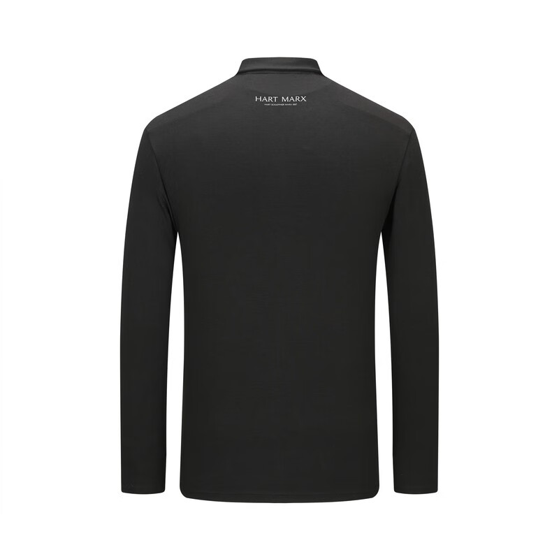 哈特马克斯超柔棉感面料弹力抗起球长袖POLO衫 曜岩黑 XL (180)