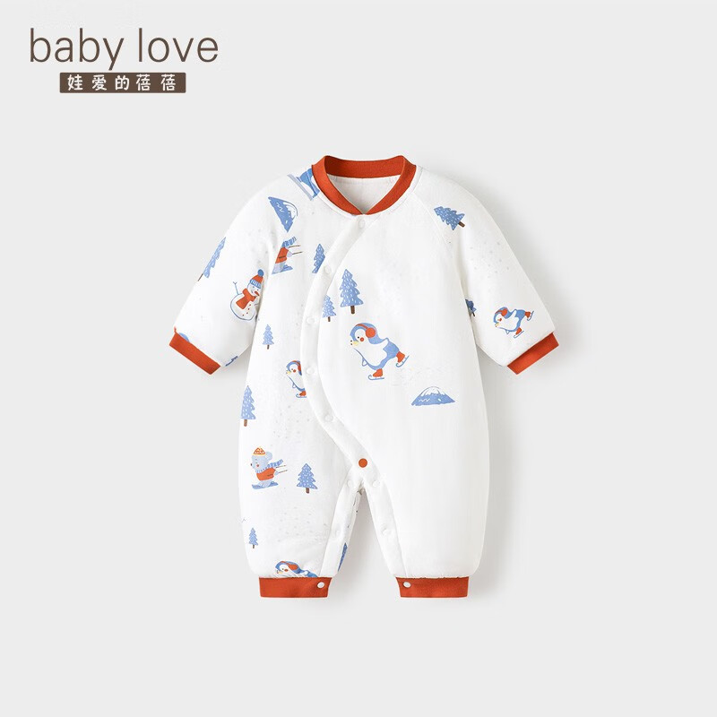 babylove婴儿连体衣秋冬男女宝宝棉服新生儿哈衣夹棉加厚保暖衣服 冬日运动会 59cm高性价比高么？