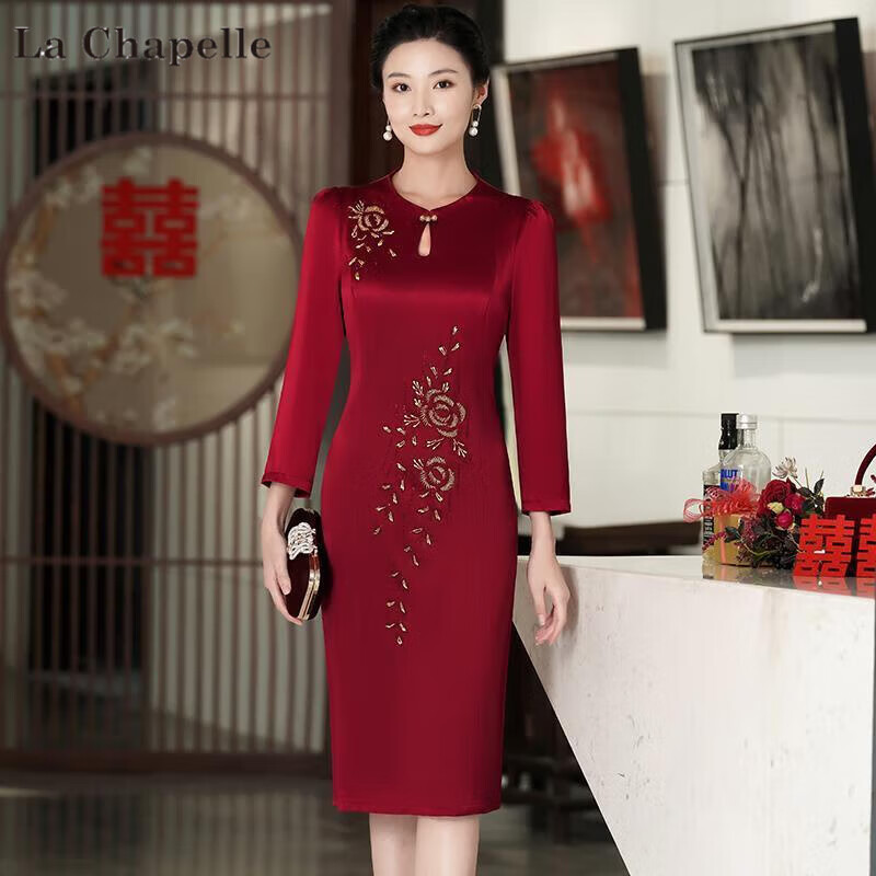 混色鸭鸭妈妈婚宴礼服高贵酒红七分袖大码修身改良旗袍喜婆婆婚宴装中长款 Y22-099 M收藏加购优先发货怎么看?