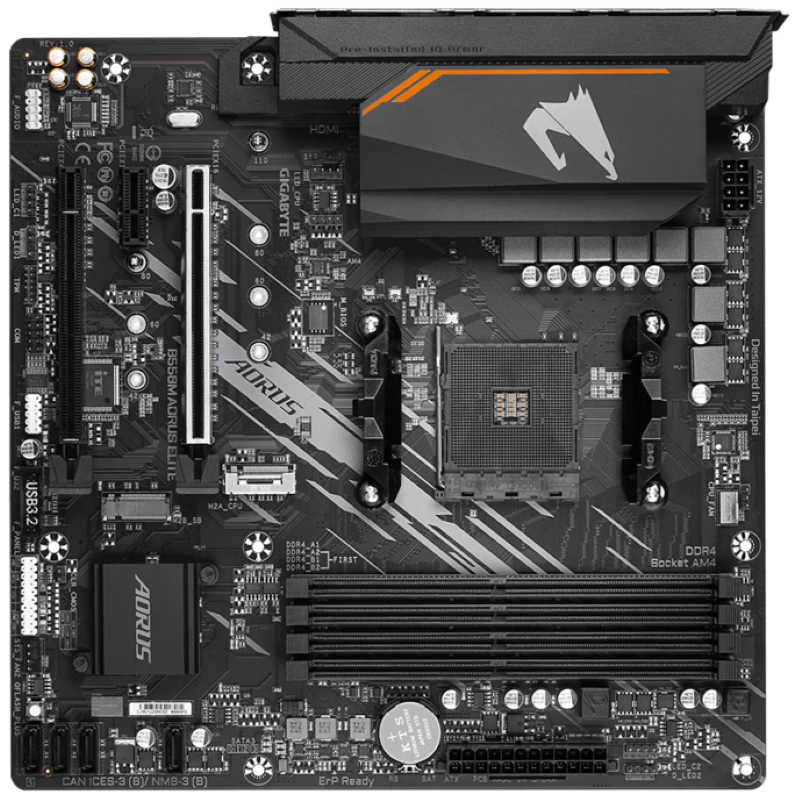 技嘉AMD B550M AORUS ELITE小雕 主板 电脑主板(锐龙Ryzen AM4插槽)支持R5 5600X R7 5700X CPU B550M AORUS ELITE小雕 单主板